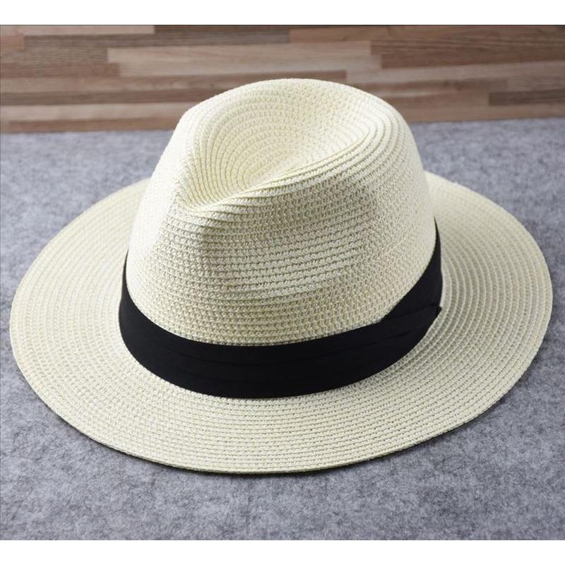 Chapeau de paille Panama à grande circonférence chapeau de protection solaire d'été pour le voyage chapeau de soleil pour la plage en bord de mer chapeau de soleil pour homme tendance