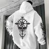 2025 Hot Sale Hoodie for Man Autumn Winter Daily Casual Sporty Jogging Sweatshirt Raven Rune Pattern Fashion Pullover
