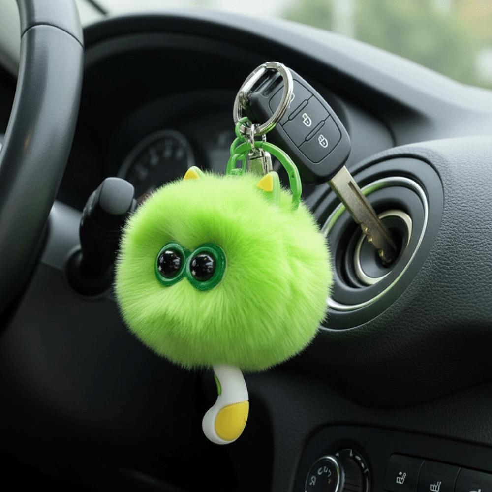 Imitation Rex Rabbit Fur Plush Keychain Cute Cartoon Keychain Bag Accessories Gifts For Girls