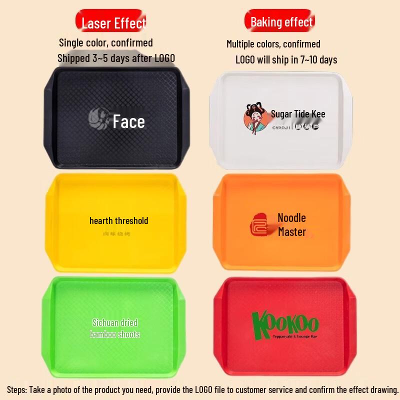 Commercial Thickened Non-Slip Plastic Serving Tray