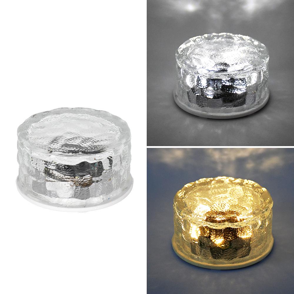 Solar Glass Ice Brick Lamp for Outdoor Walkways and Gardens