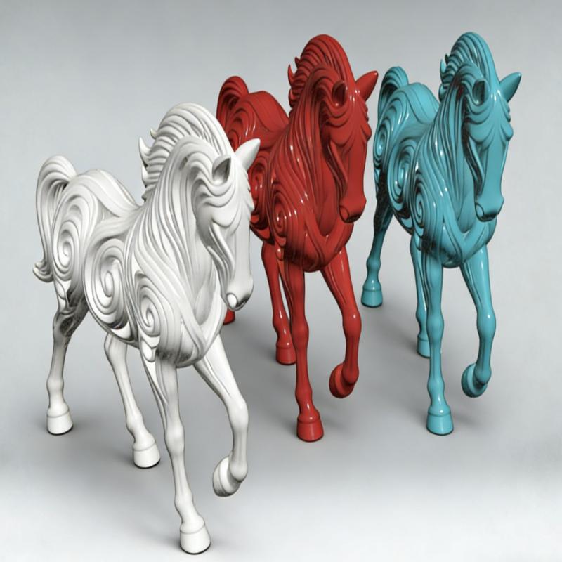 3D Printing Hollow Horse Figurine Suitable For Desktop Desk Office Horse Model Landscape Decor