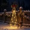 Traditional Xmas Lawn Stakes Christmas Bell Cascade Solar Yard Light for Decor Warm White Cascading Decorative Patio Lights Garden Stake Pathway