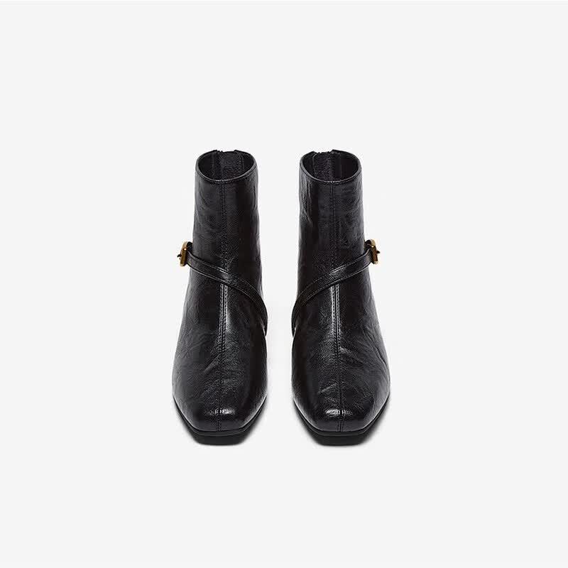 BASTO Damen Knöchelhohe Stiefel mit eckiger Spitze und klobigem Absatz