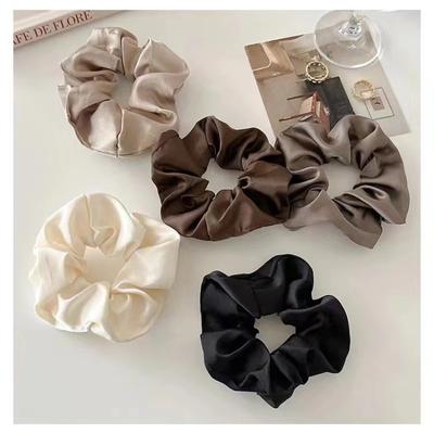 Seiden-Srunchies, Dickdarm-Haarkreis-Gummibänder für Frauen, Blumenstoffe, Haarbänder, Kopfbedeckungen, Accessoires, Frisur
