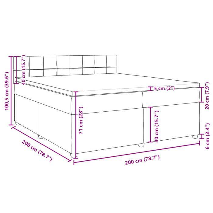 VidaXL Slat Bed Base with Mattress Taupe 200x200 Cm Fabric 3289091