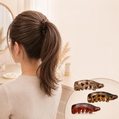 2Pcs Small Banana Clips for Thin Hair Ponytails Buns, Non-slip Shark Hair Clip for Women, Vertical Hairs Pin Ponytail Holder for Daily Decoration