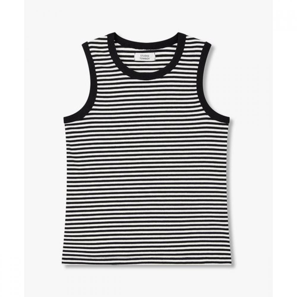 Studio Tomboy Round Neck Sleeveless Tee 9176222983 blacks/OS