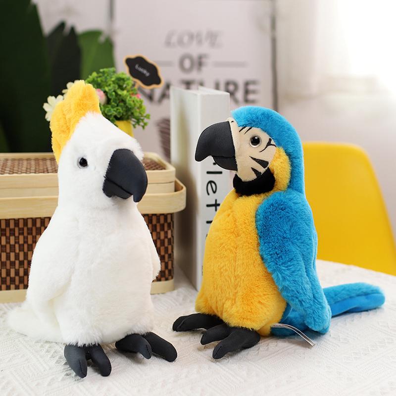 Peluche Perroquet Réaliste 25cm Poupée Ara Simulation Oiseau en Peluche Dessin Animé Poupée Animale en Peluche Cadeau d'Anniversaire pour Enfants Décoration de Maison