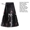 Dámská maxi sukně v čínském stylu Vintage sukně s vysokým pasem Elegantní květinový potisk ptáků Hanfu sukně skládaná šněrovací sukně s koňským obličejem