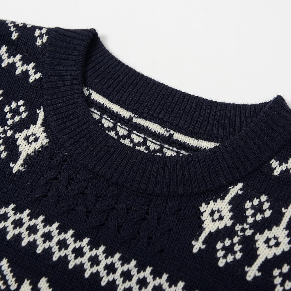 Pulover pulover cu mâneci lungi din tricot cald la modă cu diamante pentru bărbați