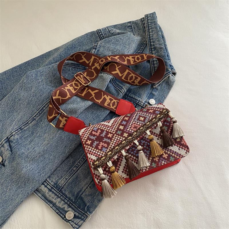 Chic Small Square Bag 2024 Stylish Crossbody Purse With Trendy Fringes For Women