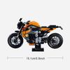196pcs Orange Motorcycle Building Blocks, Small Particle Building, Diy Puzzle Transportation Toys for Kids Assembly