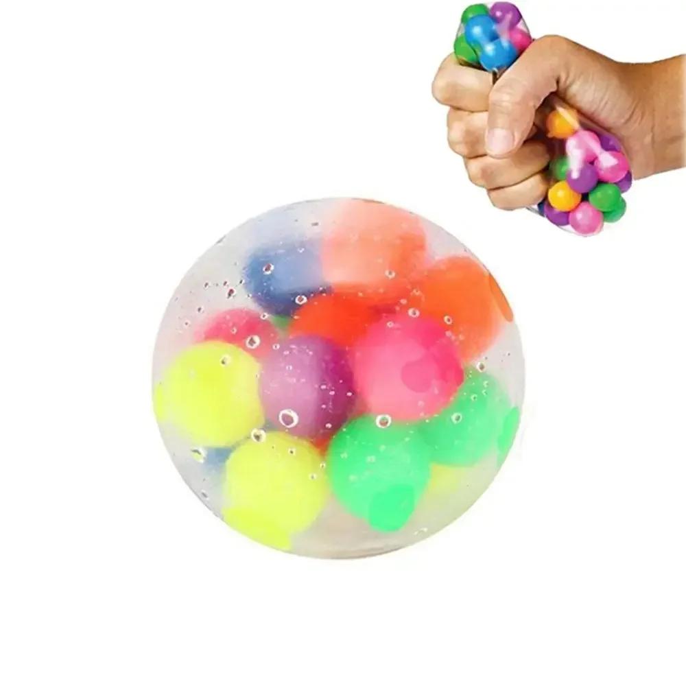 Creative Stress Relief Balls Colorful Squeeze Ball Water Bead Decompression Fidget Toy for Kids Adults Anxiety Autism ADHD