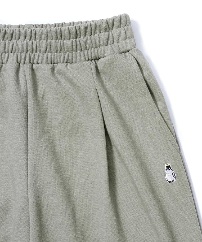 GAKKAI UNIONS One-Pleat Wide Sweatpants Dust Khaki