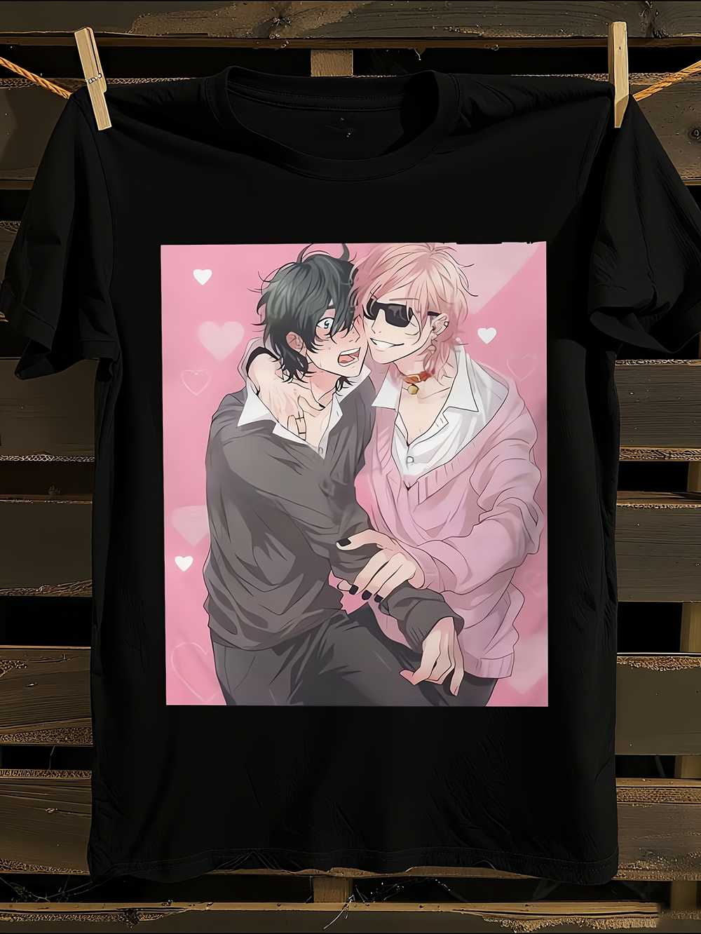 

Yarichin B Club Yaoi Anime Manga T-Shirt Mens Tshirt Womens Tshirts with Letters Print Short Sleeves T-Shirt Casual Street Tee Shirt Top XXXL