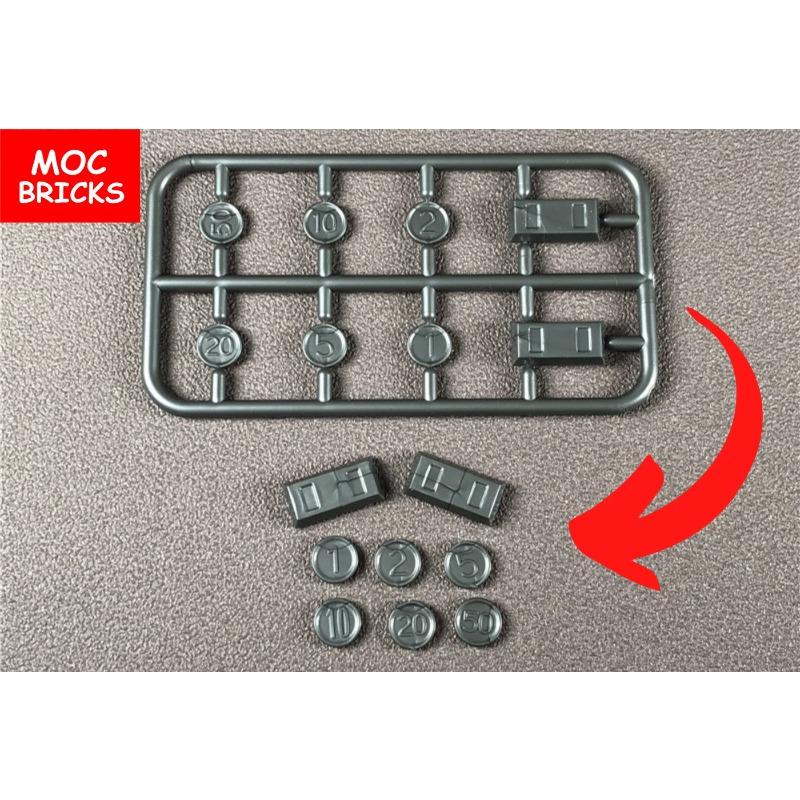 MY OWN CREATION Blocks Dark Silver Gray Golden Money Coin Utensil Ingot Bar Building Blocks Figure DO-IT-YOURSELF Dolls Playthings Ideal for Children