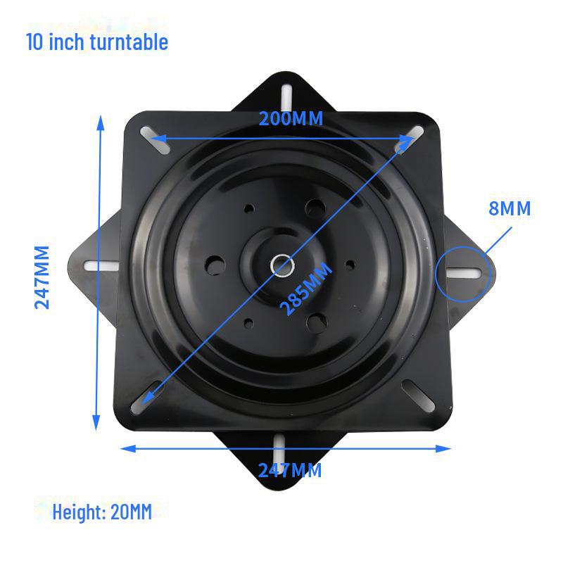 Square Black Iron Furniture Turntable Base for Chairs