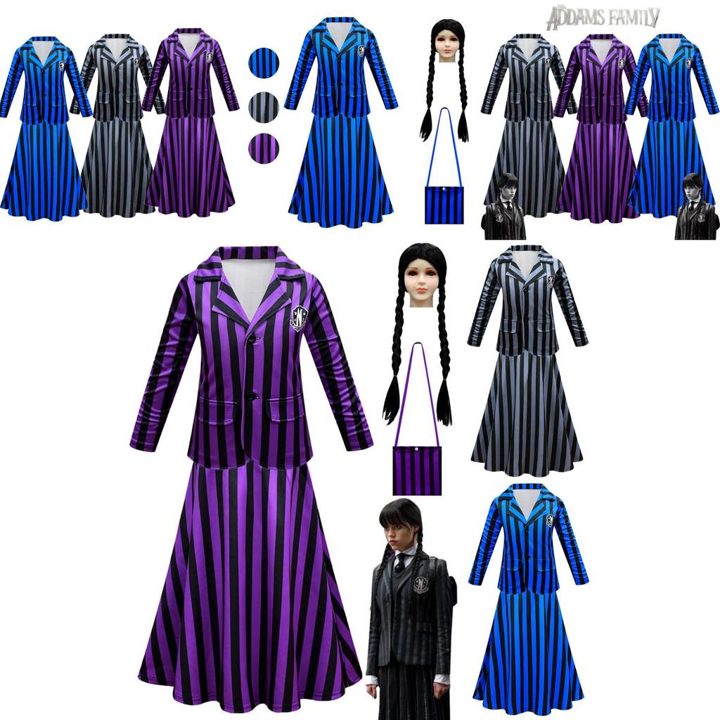 Stylish Wednesday Addams Enid School Uniform Party Dress For Girls