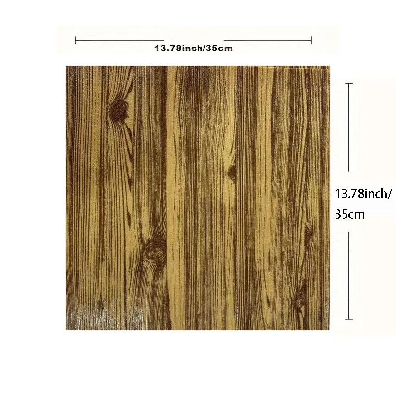 

Самоклеящаяся Декоративная Водонепроницаемая Наклейка Под Дерево Мягкая Упаковка 3D Наклейка На Стену Настенный Плинтус Защита от Загрязнений Обои 5pcs 35x35cm чёрный