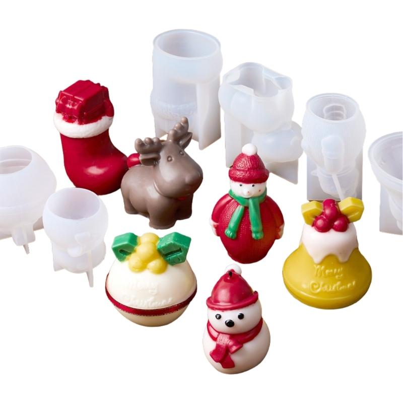 Food Grade Silicone Christmas Mould for Handmade Candle Craft Art Projects Easy Releases