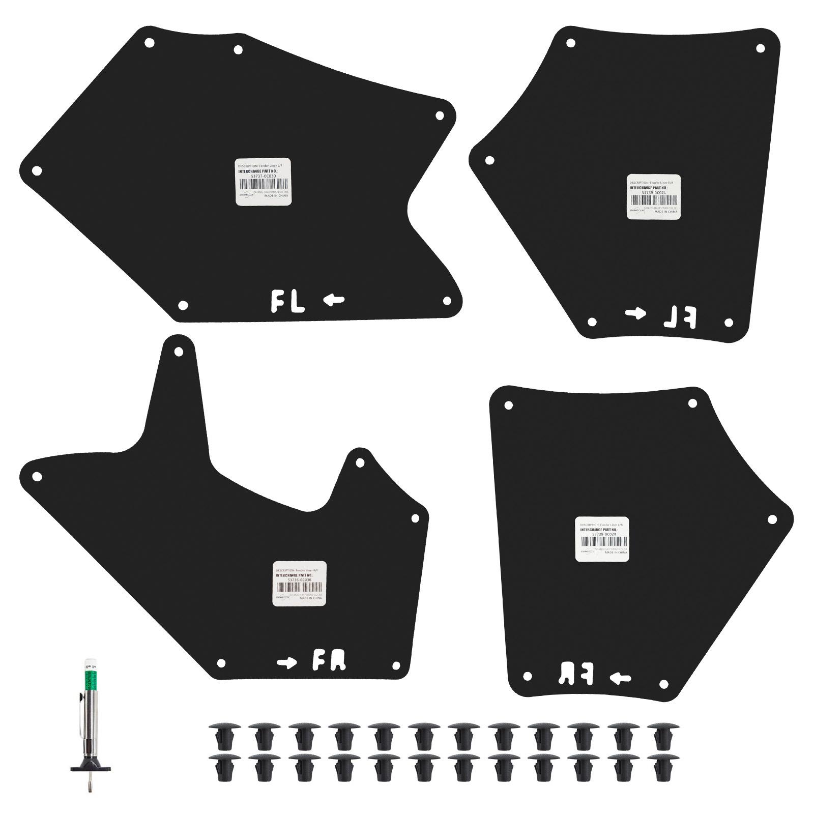 

Для Toyota Tundra Sequoia 2007-брызговики, накладки на крылья, щит, фартук, уплотнение протектора шины, датчик глубины тормоза 5pcs With Clips