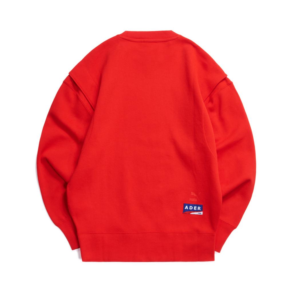 Puma X Ader Error Logo Print Crew Neck Sweatshirt Unisex Tops Chinese-Red 578489-64