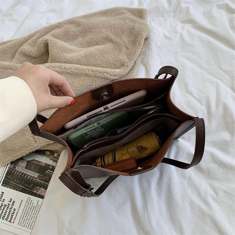 Quality Women Tote Bag Shoulder Leather Handbag Designer Luxury Totes Large Capacity Solid Color Shopper Bag Women