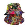 Cool Hiphop Hat Fisherman Hat for Teens Soft Brim Summer Sun Cap Reversible Dance Party Bucket Hat Outdoor Travel Hat