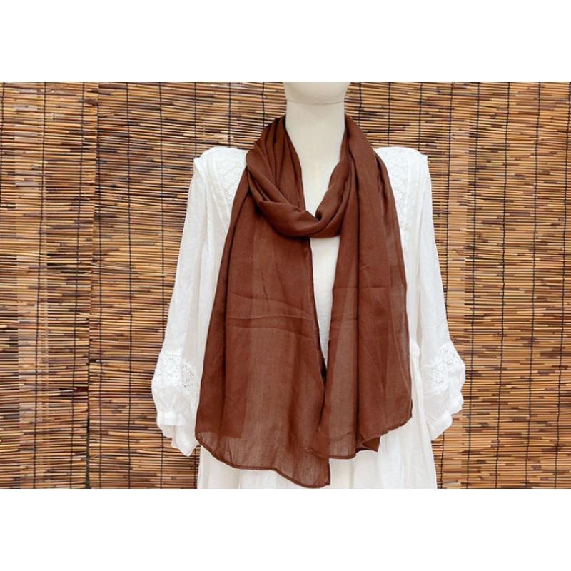Silk Scarf Women'S Mulberry Silk Solid Color Versatile Summer Scarf Thin Sunscreen Outer Shawl Yarn Brown
