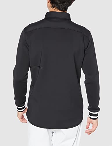 Mizuno Move Tech Fully Open Long Sleeve Ribbed Golf Shirt, Men's, Black, Size XL (E2MA1506)