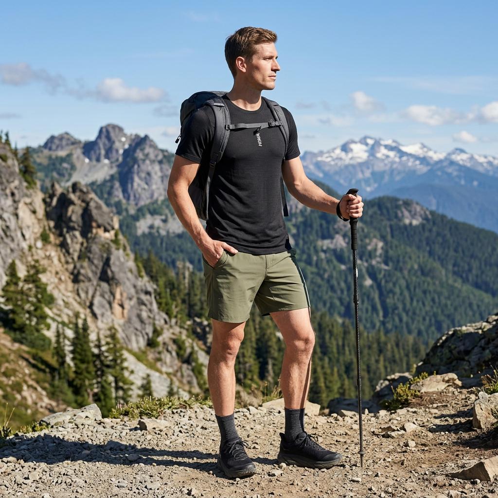 HOKA One One Trail Running Hiking Loose Straight Fit Temperature Regulating Durable Crew Neck Short Sleeve Running T-Shirt Men Tops 1182256-BLK