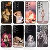 Husă de telefon K-Kpop Idol Singer R-Rosé Pentru Samsung S25,S24,S21,S22,S23,S30,Ultra,S20,Plus,Fe,Note,10,9,5G Negru