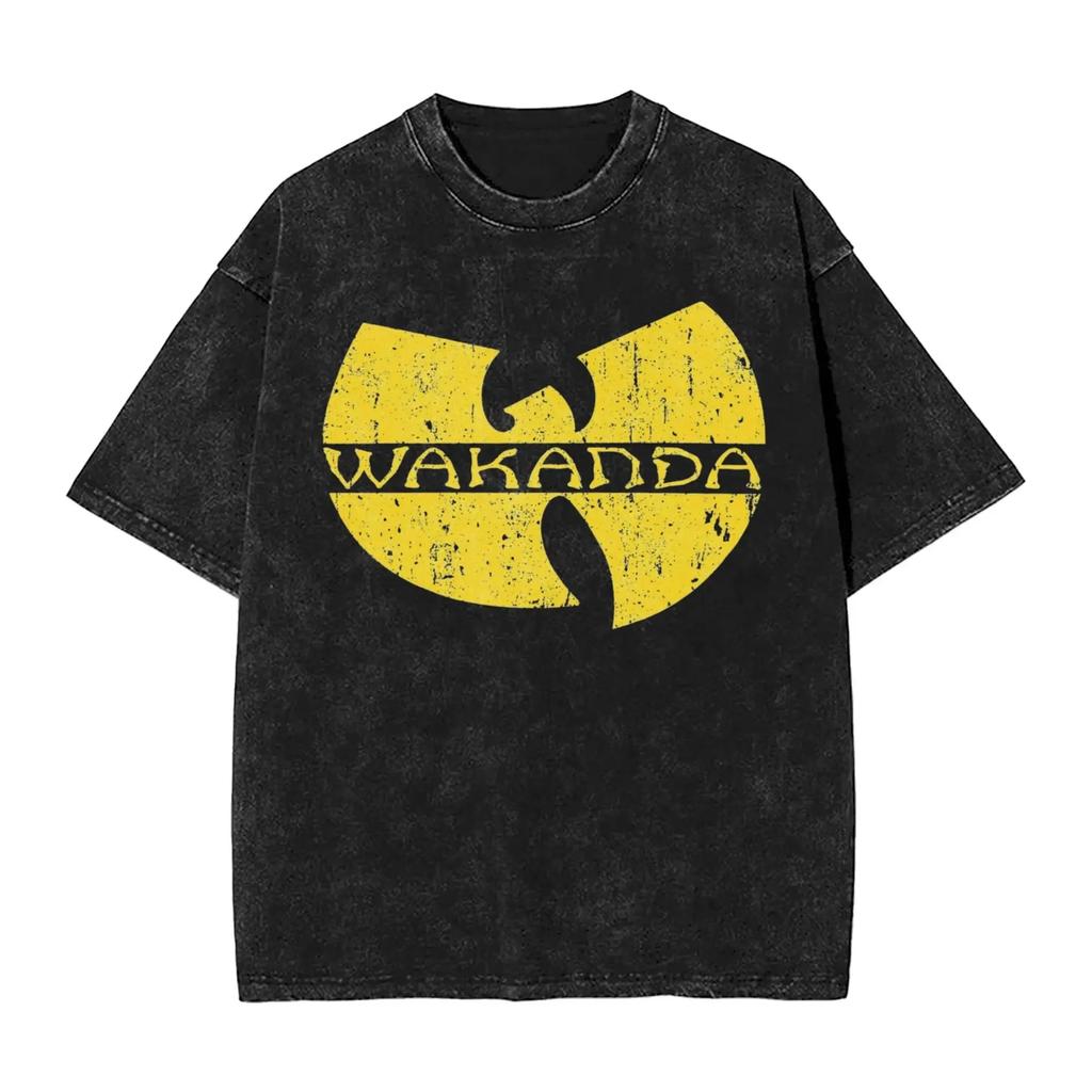 Heißer Verkauf Clan Wu Tang Globale Tour Mercah Grafikdruck T-Shirt Harajuku Mode Übergroßes T-Shirt Unisex Vintage Gewaschene Baumwolle Oberteile