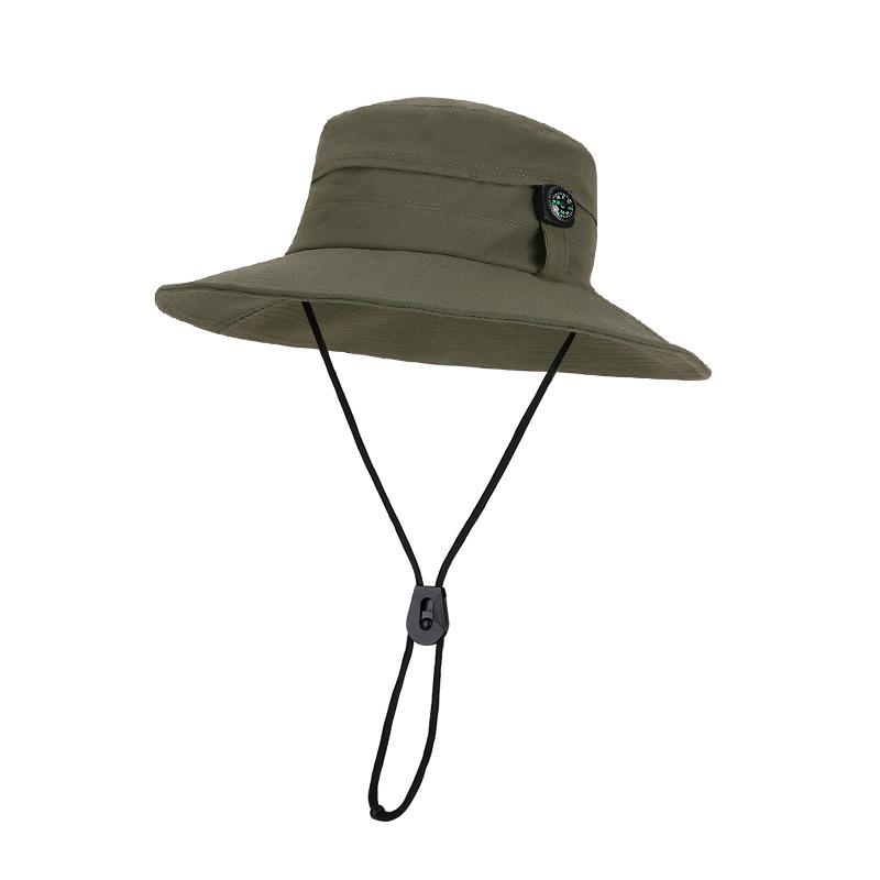 Spring and summer outdoor sunscreen bucket hat men's fishing mountaineering compass hat quick-drying waterproof big-brimmed sun hat