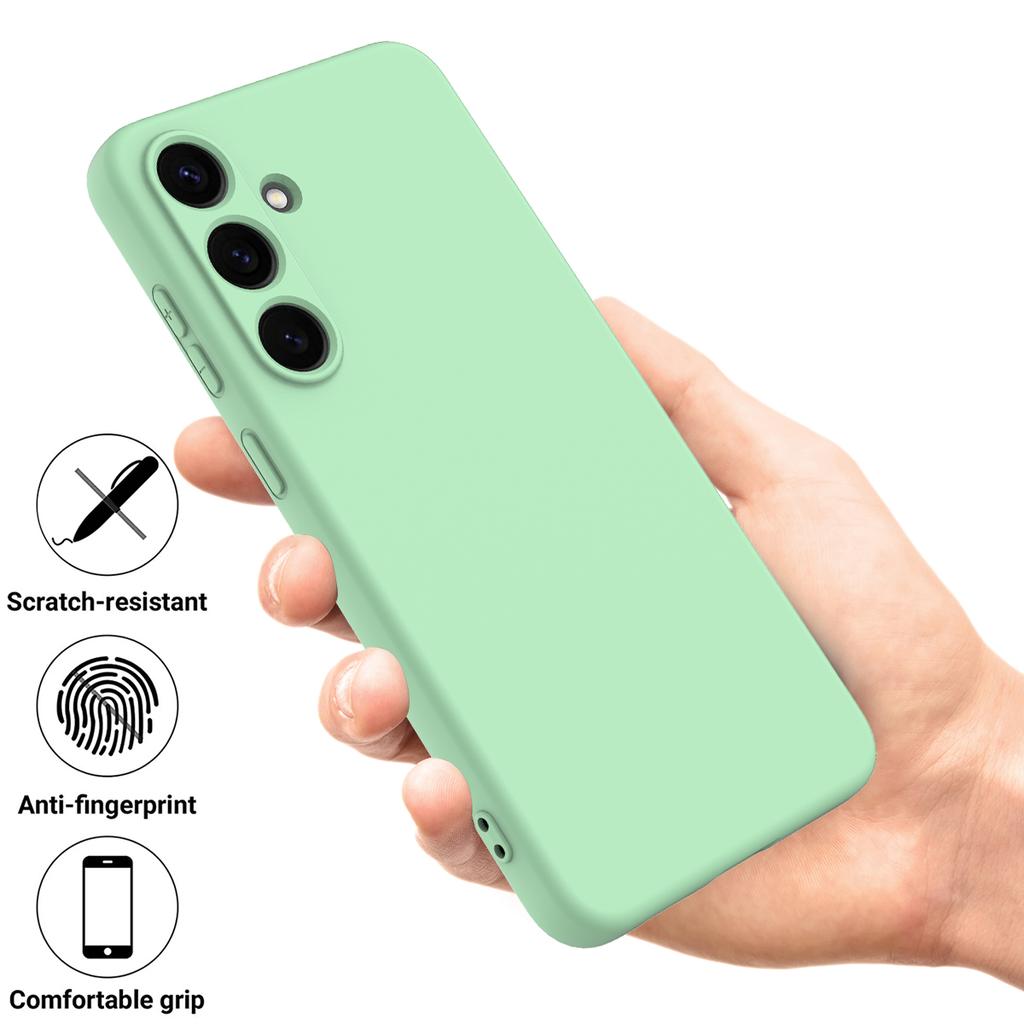 Etui na Samsunga Galaxy S25+ z płynnego silikonu, odporne na zarysowania, pokrowiec na telefon z paskiem na rękę
