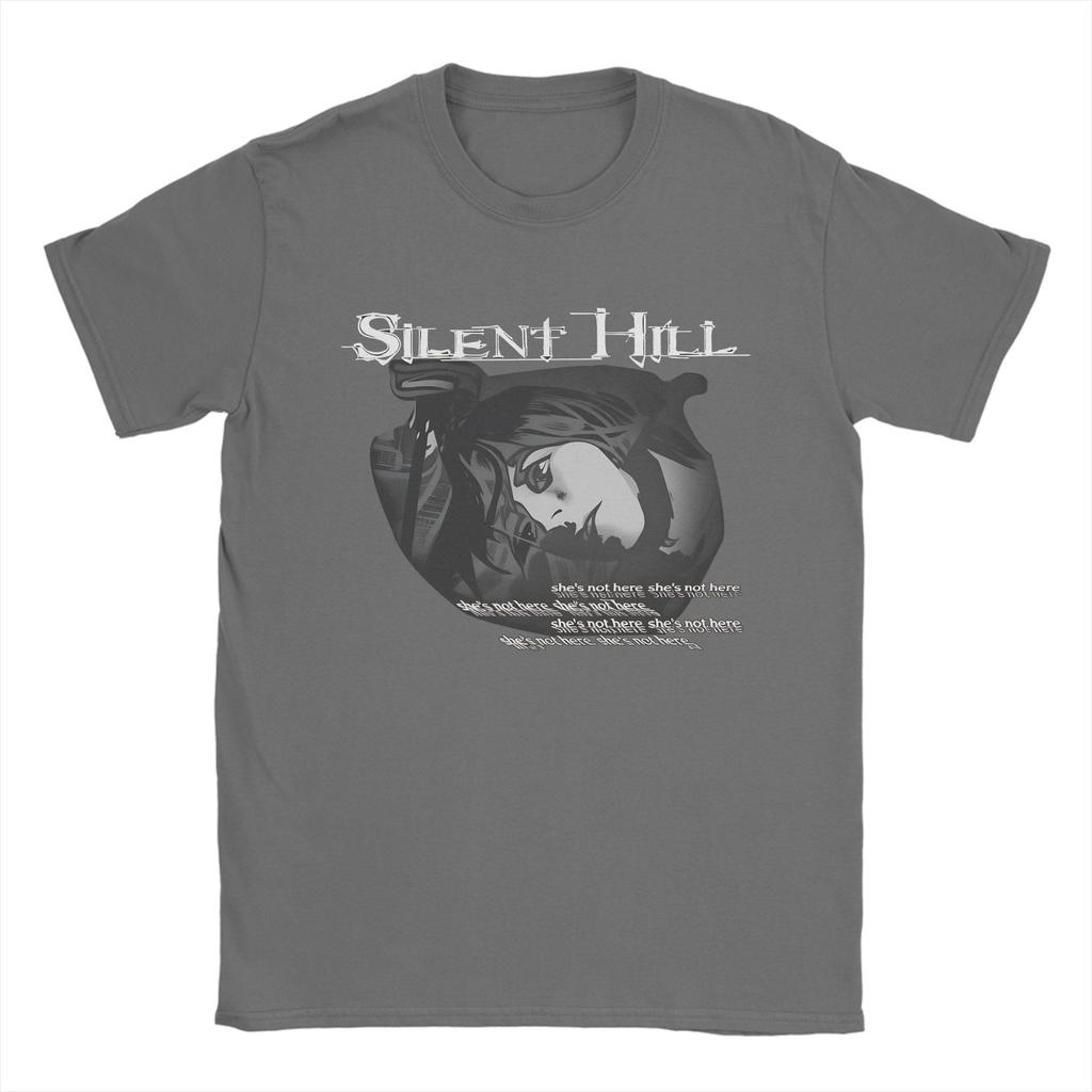 Vintage TShirt Silent Hill Pure Cotton T Shirts Novelty Tee Shirt for Unisex Summer Aesthetic Custom DIY Short Sleeve Tops