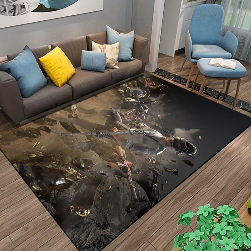 Battle-themed rug, vividly reflecting the passion of gamers Suitable for use as an anti-slip game mat for living room and bedroom sofas