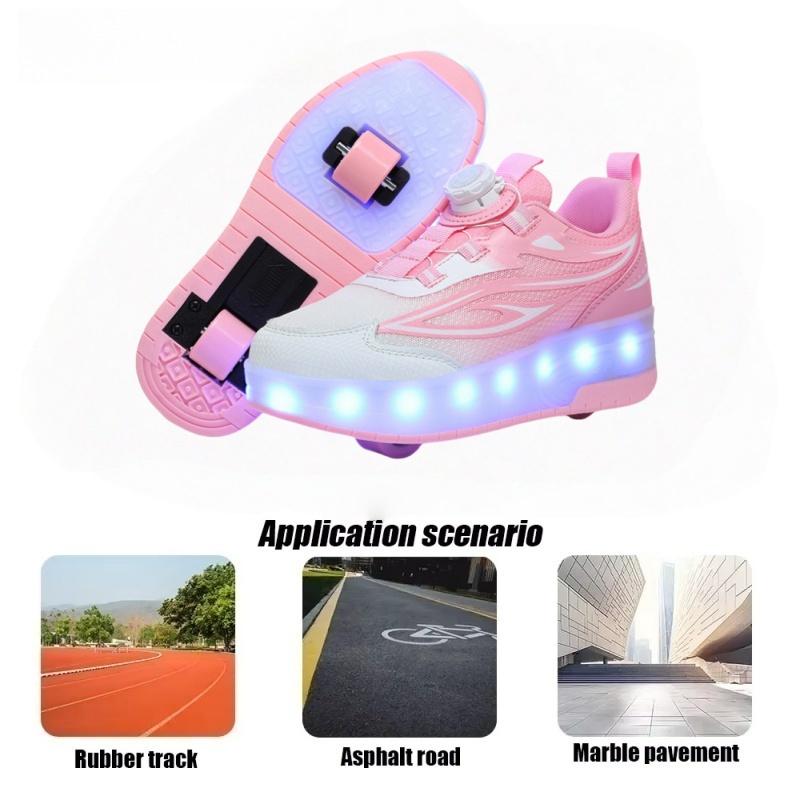 Dziecięce buty do jazdy na rolkach Moda Sporty outdoorowe Buty do chodzenia 2025 Nowe buty ze światłami LED Śliczne dziecięce trampki dla dziewczynki