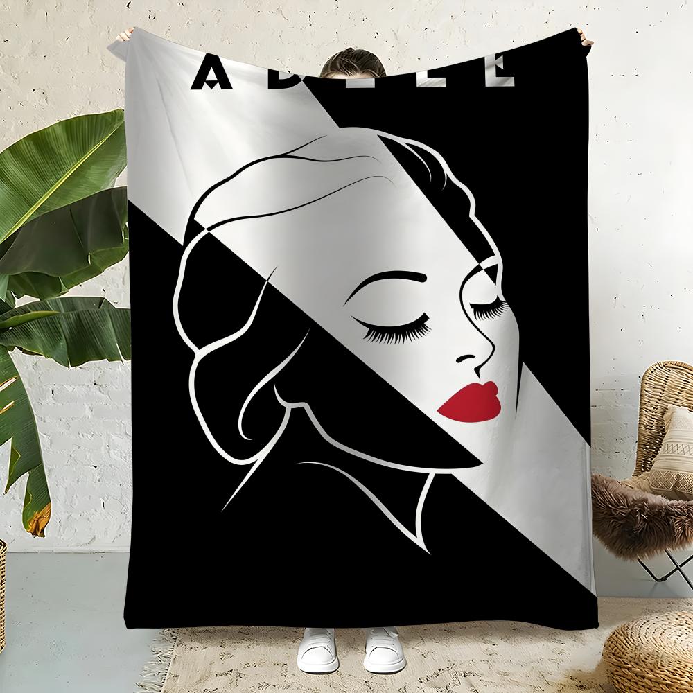 Music A-Adele Throw  Flannel Throw Blanket,Bed Home Office Nap Blanket Travel,Camping,Picnic Blanket Soft Decor 75X95CM