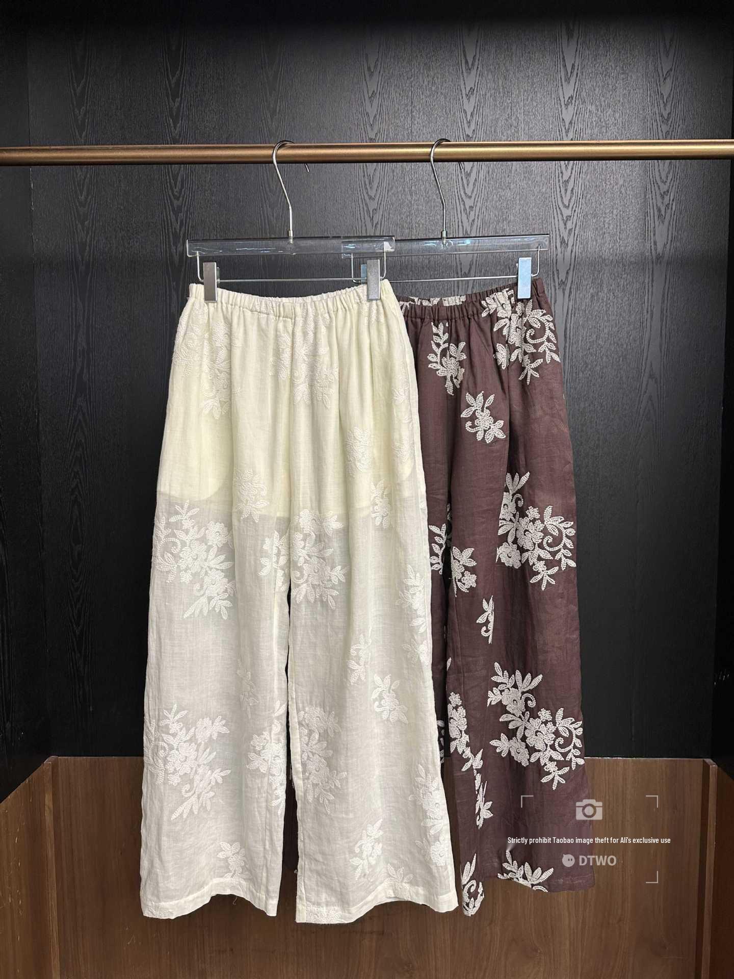 

DTWO Women s Wide-Leg Ramie Jacquard Pants, Spring/Summer 2026 Collection, Lightweight & Loose Fit, Floor-Length Style 6105009. Large
