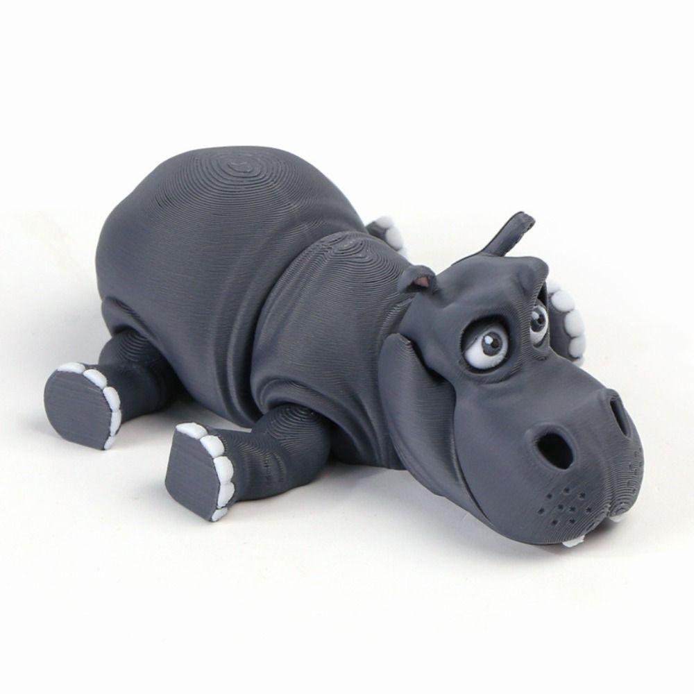 Creative Design Simulation Hippopotamus Model toy Cute Style 3D Printing Home Ornament  Gift Giving
