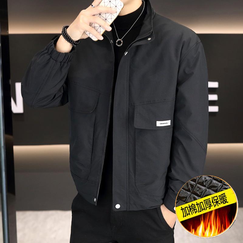 Herren Arbeitsjacke mit Stehkragen aus Baumwolle - Herbst/Winter Wärme & Stil
