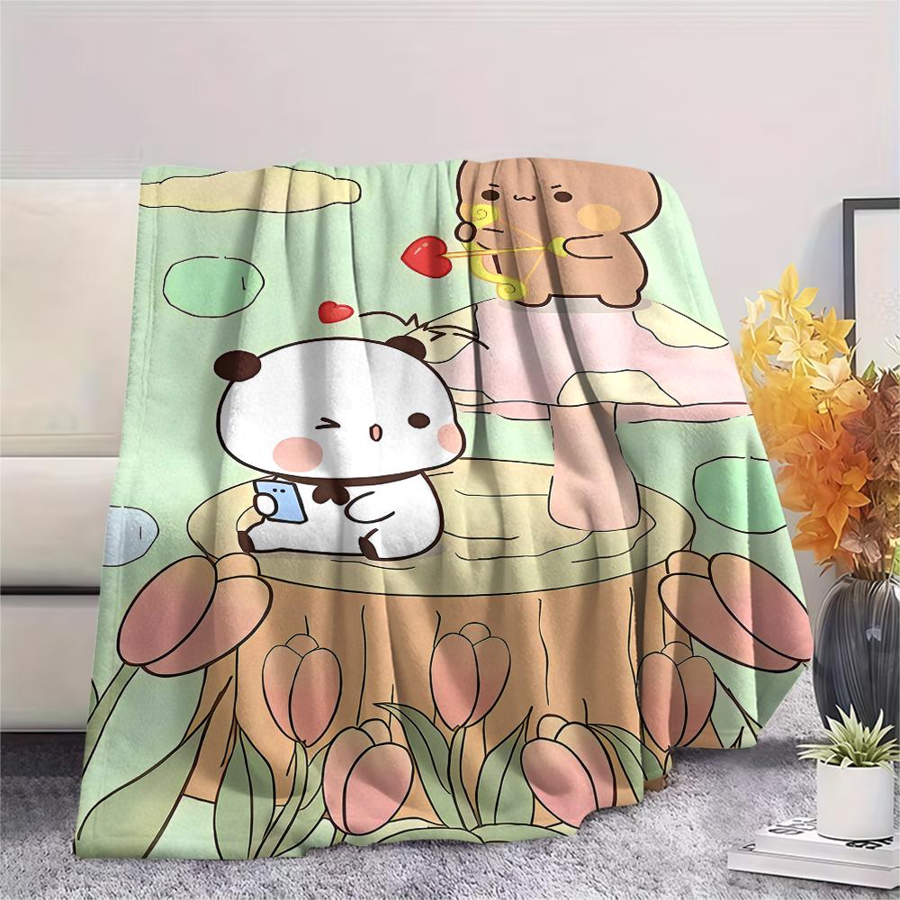 1Pc Bubu Dudu Print Flannel Blanket, High quality Comfortable for All Seasons, Home Decor, Warmth and Comfort, Perfect for Christmas Gifts