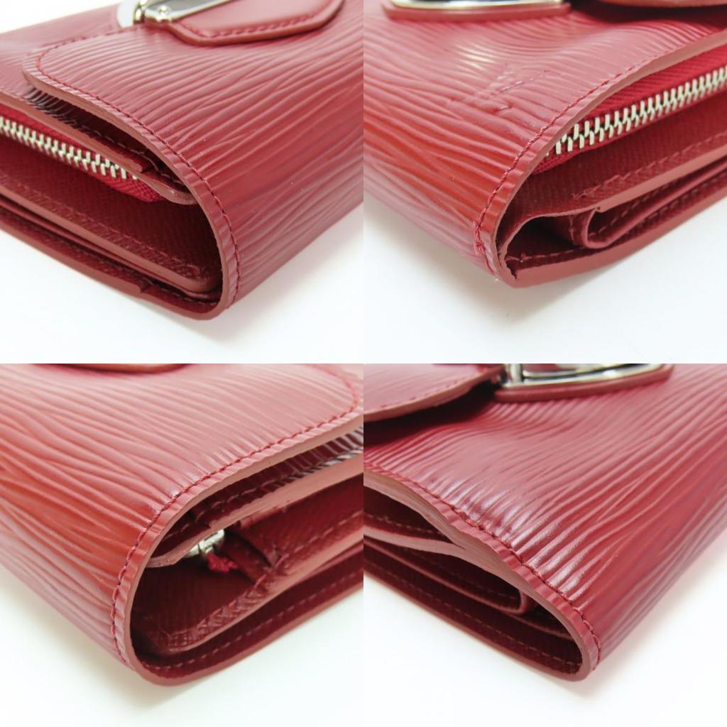 Used LOUIS VUITTON Tri-fold wallet Portefeuille Joy M6658M Epi Leather Ruby Everyday use
