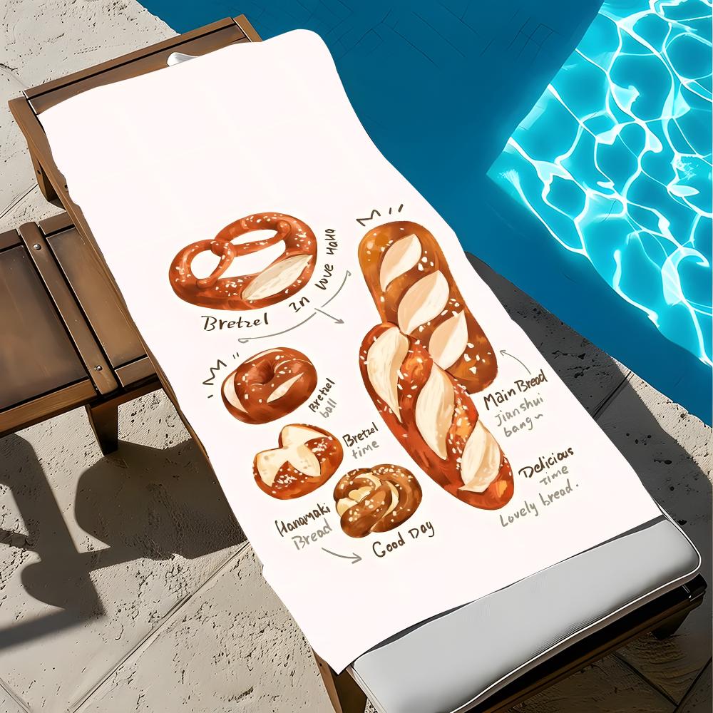 Art Bread Cute Towel Towel Soft Pool Gift For Travel Gym Shower Cool Camping Quick Dry Sports  Large Beach Towel