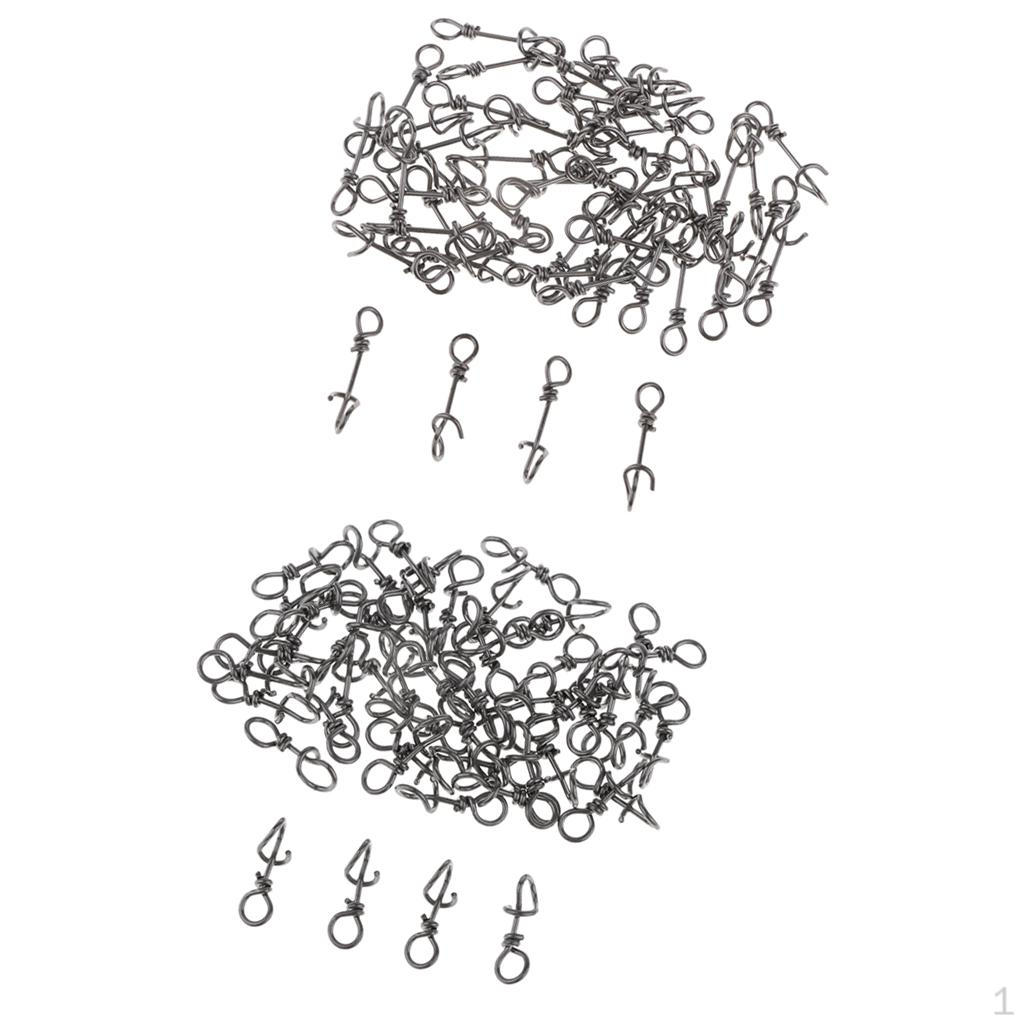 

100 Высокопрочная нержавеющая сталь быстрозастегивающиеся рыболовные застежки клипсы вертлюжки