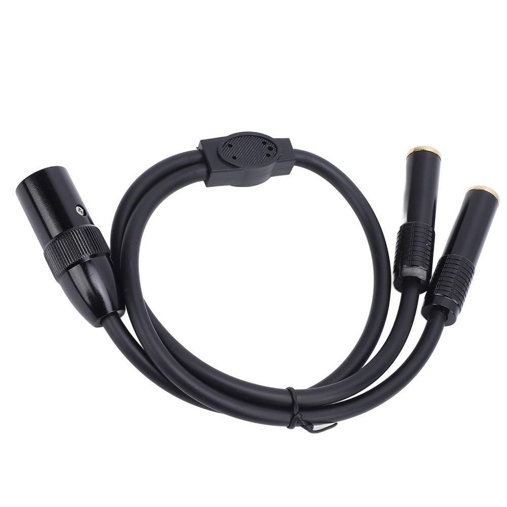 Plug and Play 3Pin XLR Male to Dual 6.35mm Female Gold Plated Stereo Converter Cable  Amplifier