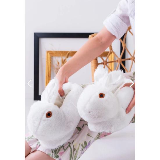 

Білі плюшеві тапочки з домашніми рукавами у формі кролика унісекс 38-40