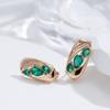 Korean Designer Green Zircon Minimalist Geometric Women's Earrings